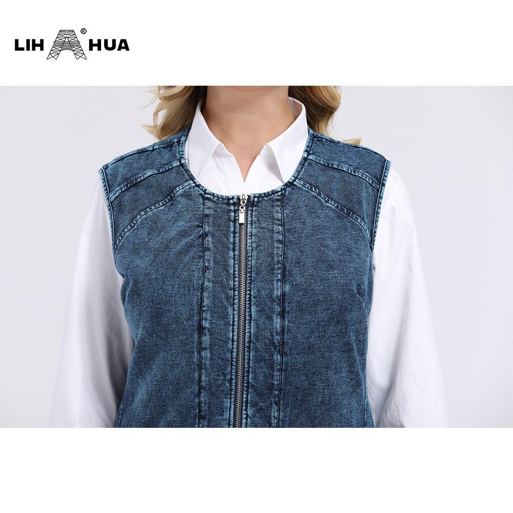 Women's Vest Plus Size Casual Denim Vest  Stockinet high flexibility