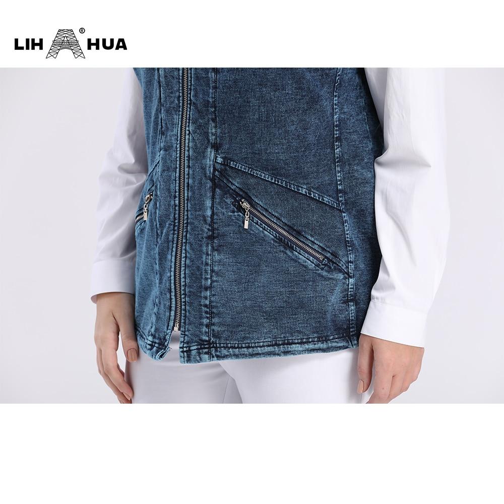 Women's Vest Plus Size Casual Denim Vest  Stockinet high flexibility