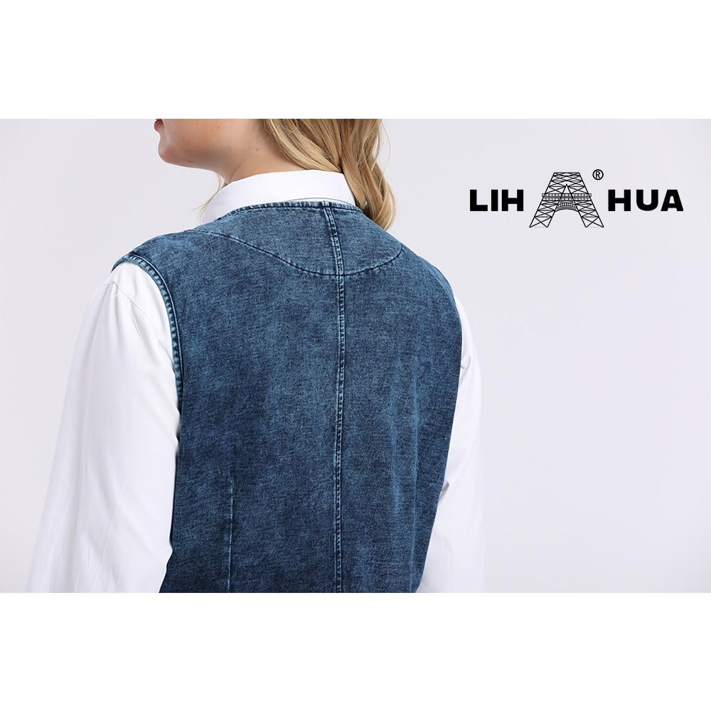 Women's Vest Plus Size Casual Denim Vest  Stockinet high flexibility