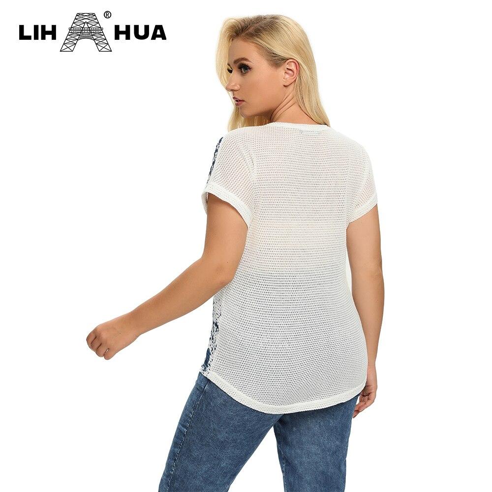 Women's Plus Size Summer Polyester Short-Sleeved T-Shirt With Stretch