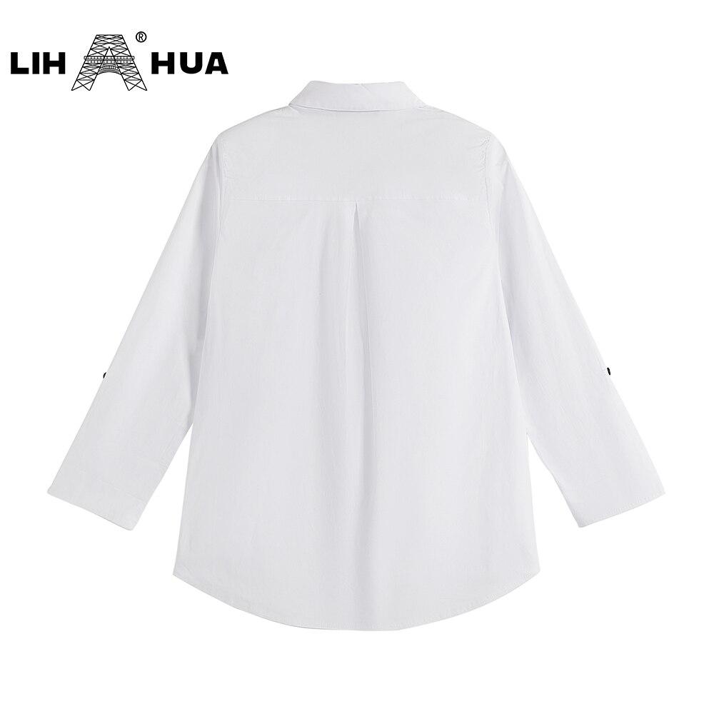Women's Plus Size Spring Shirt With Elastic Printing And Beaded Lapel