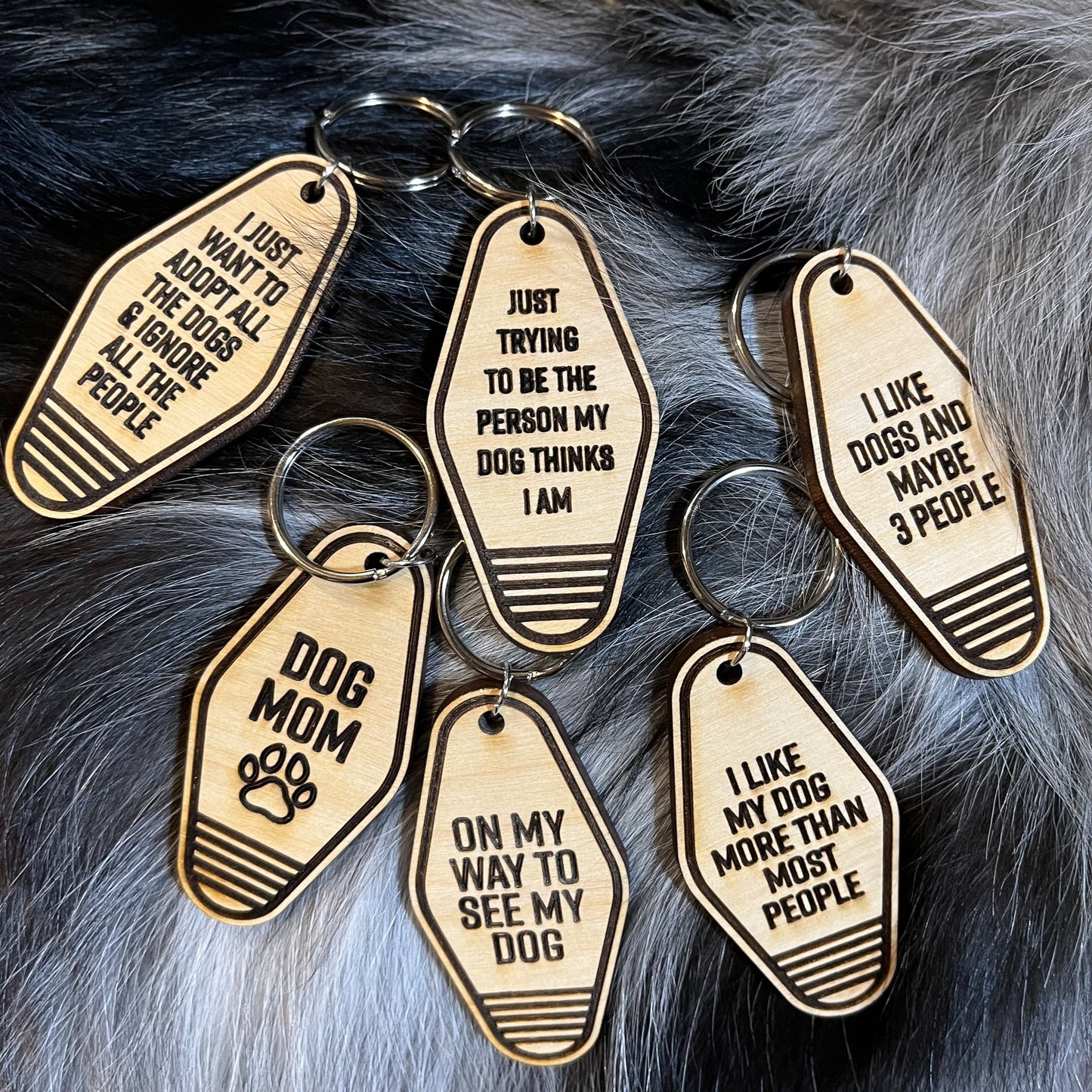 Retro Dog Keychain Collection
