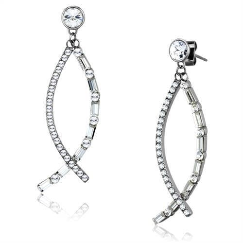 High polished (no plating) Stainless Steel Earrings with Top