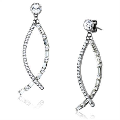 High polished (no plating) Stainless Steel Earrings with Top