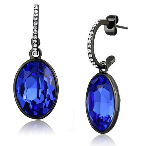 IP Black (Ion Plating) Stainless Steel Earrings with Top Grade