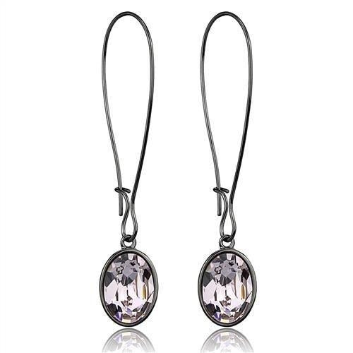 IP Light Black (IP Gun) Stainless Steel Earrings with Top