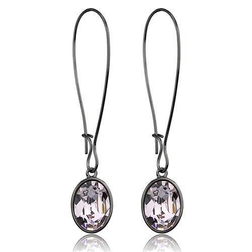IP Light Black (IP Gun) Stainless Steel Earrings with Top
