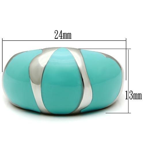 High polished (no plating) Stainless Steel Ring with Epoxy  in