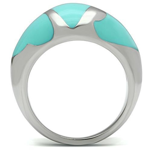 High polished (no plating) Stainless Steel Ring with Epoxy  in