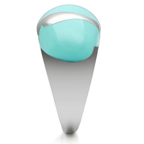 High polished (no plating) Stainless Steel Ring with Epoxy  in