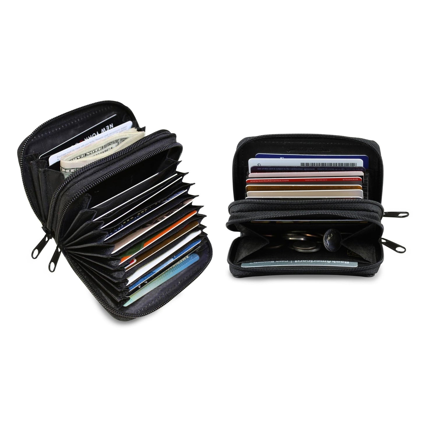 Genuine Leather Credit Card Wallet for Women w/ ID Display Window